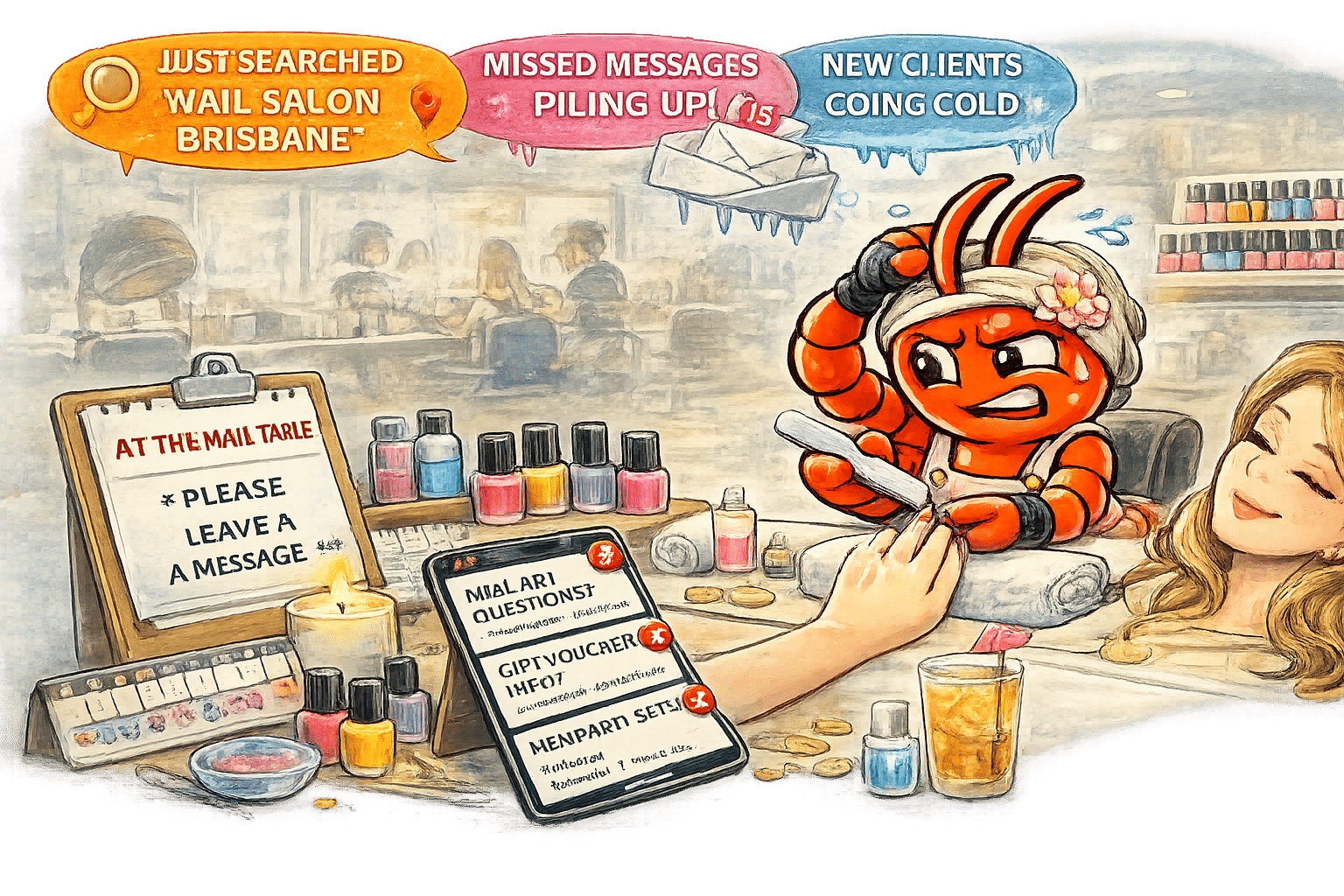 AI agents for Australian nail salons - New Client Enquiries Go Cold While You&rsquo;re at the Nail Table